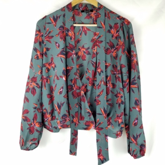 Madewell Women's Tie-Neck Wrap 100% Silk Blouse - Picture 2 of 7